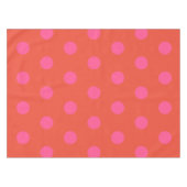 Polka Dots Pink und Rot Orange mit Monogramm Tischdecke (Vorderseite (Horizontal))
