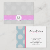 Polka Dots, Polka Dot Pattern, Dots, Blau, Grau Visitenkarte (Vorne/Hinten)