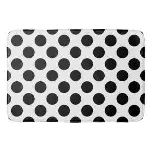 Polka Dots, Polka Dot Pattern, Schwarz und Weiß Badematte