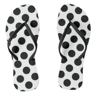 Polka Dots, Polka Dot Pattern, Schwarz und Weiß Badesandalen