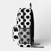Polka Dots, Polka Dot Pattern, Schwarz und Weiß Bedruckter Rucksack (Rechts)