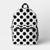 Polka Dots, Polka Dot Pattern, Schwarz und Weiß Bedruckter Rucksack (Vorderseite)