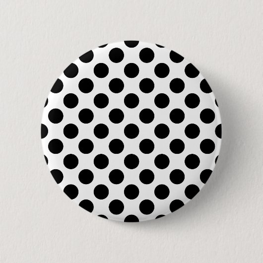 Polka Dots, Polka Dot Pattern, Schwarz und Weiß Button (Vorderseite)