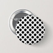 Polka Dots, Polka Dot Pattern, Schwarz und Weiß Button (Vorne & Hinten)