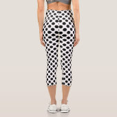 Polka Dots, Polka Dot Pattern, Schwarz und Weiß Capri Leggings (Rückseite)