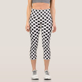 Polka Dots, Polka Dot Pattern, Schwarz und Weiß Capri Leggings (Vorderseite)