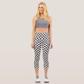 Polka Dots, Polka Dot Pattern, Schwarz und Weiß Capri Leggings (Vorderseite)