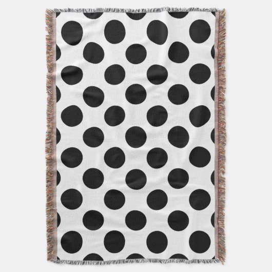 Polka Dots, Polka Dot Pattern, Schwarz und Weiß Decke (Vorderseite Vertikal)
