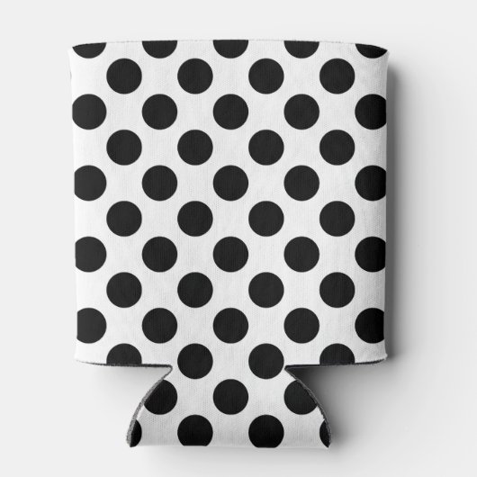 Polka Dots, Polka Dot Pattern, Schwarz und Weiß Dosenkühler (Rückseite)