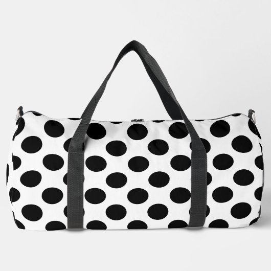 Polka Dots, Polka Dot Pattern, Schwarz und Weiß Duffle Bag (Vorderseite)