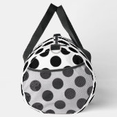 Polka Dots, Polka Dot Pattern, Schwarz und Weiß Duffle Bag (Rechts)