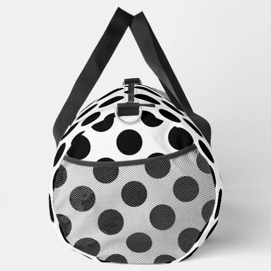 Polka Dots, Polka Dot Pattern, Schwarz und Weiß Duffle Bag (Rechts)