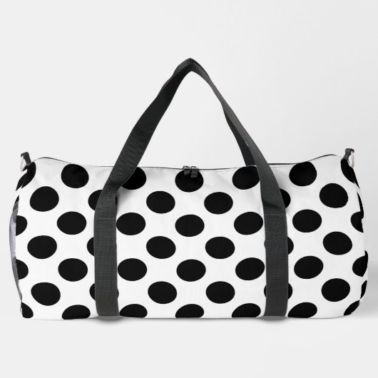 Polka Dots, Polka Dot Pattern, Schwarz und Weiß Duffle Bag (Rückseite)