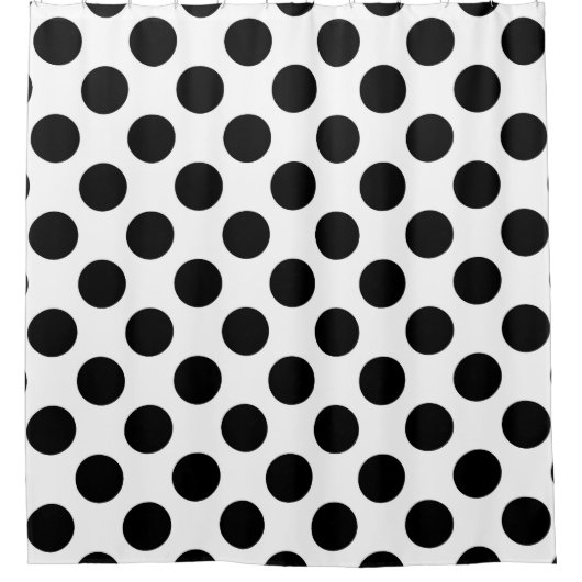 Polka Dots, Polka Dot Pattern, Schwarz und Weiß Duschvorhang (Vorderseite)