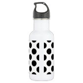 Polka Dots, Polka Dot Pattern, Schwarz und Weiß Edelstahlflasche (Rückseite)