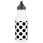 Polka Dots, Polka Dot Pattern, Schwarz und Weiß Edelstahlflasche (Rechts)