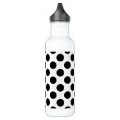 Polka Dots, Polka Dot Pattern, Schwarz und Weiß Edelstahlflasche (Links)