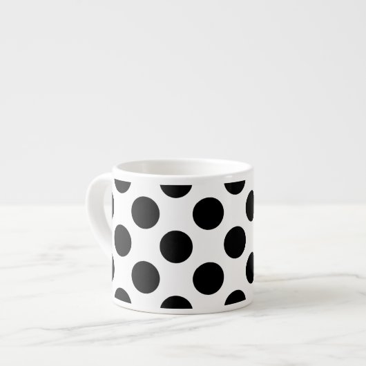 Polka Dots, Polka Dot Pattern, Schwarz und Weiß Espressotasse (Vorderseite Links)