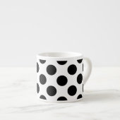 Polka Dots, Polka Dot Pattern, Schwarz und Weiß Espressotasse (Vorderseite Rechts)