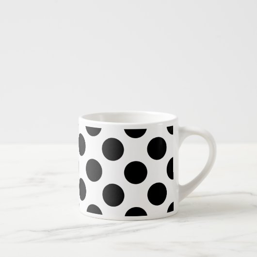 Polka Dots, Polka Dot Pattern, Schwarz und Weiß Espressotasse (Rechts)