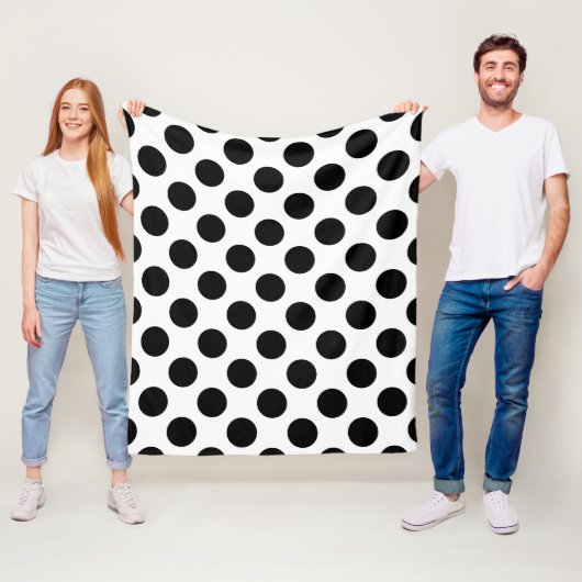 Polka Dots, Polka Dot Pattern, Schwarz und Weiß Fleecedecke (Beispiel)