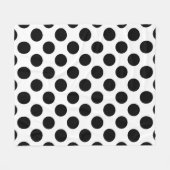 Polka Dots, Polka Dot Pattern, Schwarz und Weiß Fleecedecke (Vorderseite (Horizontal))