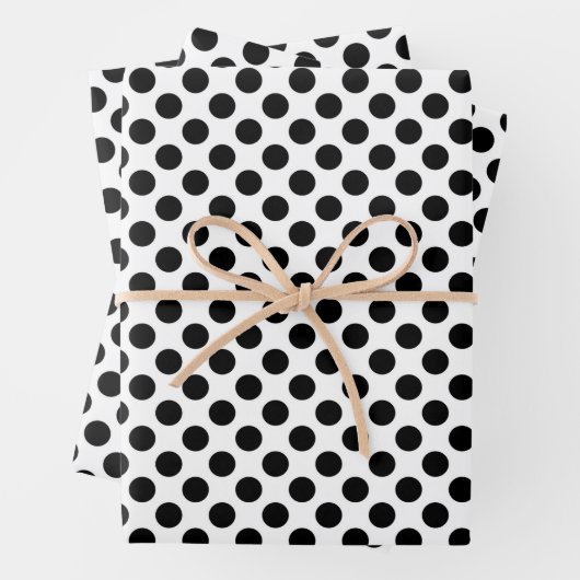 Polka Dots, Polka Dot Pattern, Schwarz und Weiß Geschenkpapier Set (Beispiel)