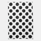 Polka Dots, Polka Dot Pattern, Schwarz und Weiß Geschirrtuch (Vertikal)