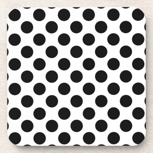Polka Dots, Polka Dot Pattern, Schwarz und Weiß Getränkeuntersetzer (Vorderseite)