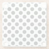 Polka Dots, Polka Dot Pattern, Schwarz und Weiß Glasuntersetzer (Rückseite)
