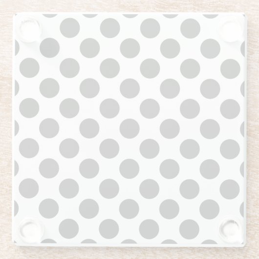 Polka Dots, Polka Dot Pattern, Schwarz und Weiß Glasuntersetzer (Rückseite)