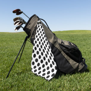 Polka Dots, Polka Dot Pattern, Schwarz und Weiß Golfhandtuch