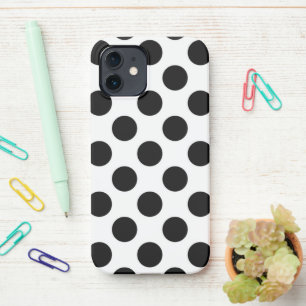 Polka Dots, Polka Dot Pattern, Schwarz und Weiß iPhone 12 Hülle
