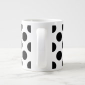 Polka Dots, Polka Dot Pattern, Schwarz und Weiß Jumbo-Tasse (Rückseite)