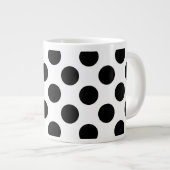 Polka Dots, Polka Dot Pattern, Schwarz und Weiß Jumbo-Tasse (Vorderseite Rechts)