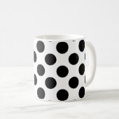 Polka Dots, Polka Dot Pattern, Schwarz und Weiß Kaffeetasse (VorderseiteRechts)