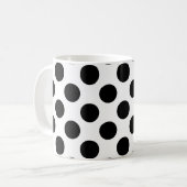 Polka Dots, Polka Dot Pattern, Schwarz und Weiß Kaffeetasse (Vorderseite Links)
