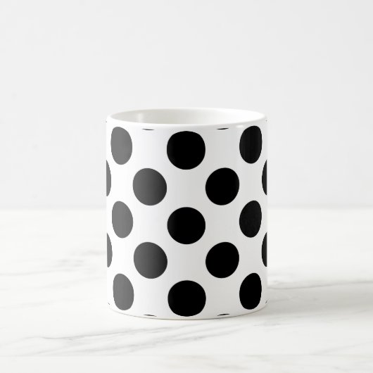 Polka Dots, Polka Dot Pattern, Schwarz und Weiß Kaffeetasse (Mittel)