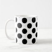 Polka Dots, Polka Dot Pattern, Schwarz und Weiß Kaffeetasse (Links)