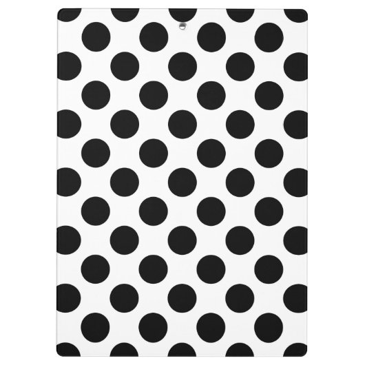 Polka Dots, Polka Dot Pattern, Schwarz und Weiß Klemmbrett (Rückseite)