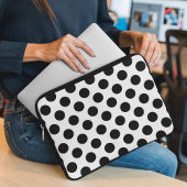 Polka Dots, Polka Dot Pattern, Schwarz und Weiß Laptopschutzhülle