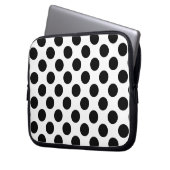 Polka Dots, Polka Dot Pattern, Schwarz und Weiß Laptopschutzhülle (Vorderseite Links)