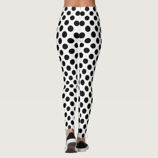 Polka Dots, Polka Dot Pattern, Schwarz und Weiß Leggings (Rückseite)