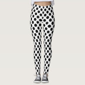 Polka Dots, Polka Dot Pattern, Schwarz und Weiß Leggings (Vorderseite)