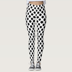 Polka Dots, Polka Dot Pattern, Schwarz und Weiß Leggings