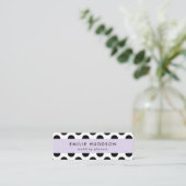 Polka Dots, Polka Dot Pattern, Schwarz und Weiß Mini Visitenkarte (Stehend Vorderseite)
