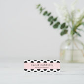 Polka Dots, Polka Dot Pattern, Schwarz und Weiß Mini Visitenkarte (Stehend Vorderseite)