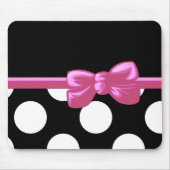 Polka Dots, Polka Dot Pattern, Schwarz und Weiß Mousepad (Vorne)