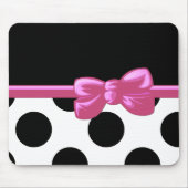 Polka Dots, Polka Dot Pattern, Schwarz und Weiß Mousepad (Vorne)