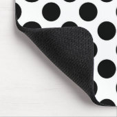 Polka Dots, Polka Dot Pattern, Schwarz und Weiß Mousepad (Ecke)